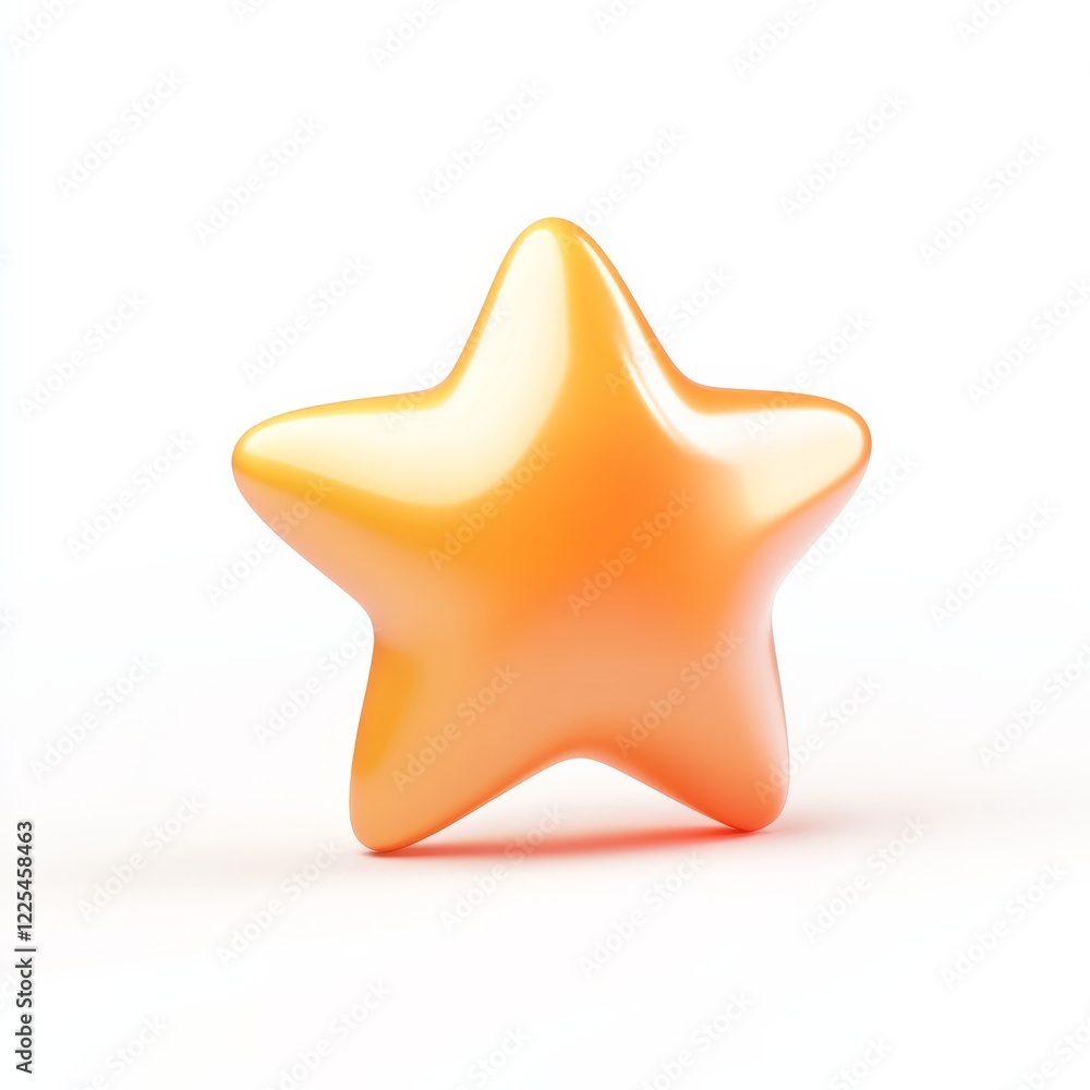 A shiny orange star-shaped object with a smooth surface, set against a plain background. A shiny orange star-shaped object with a smooth surface, set against a plain background.