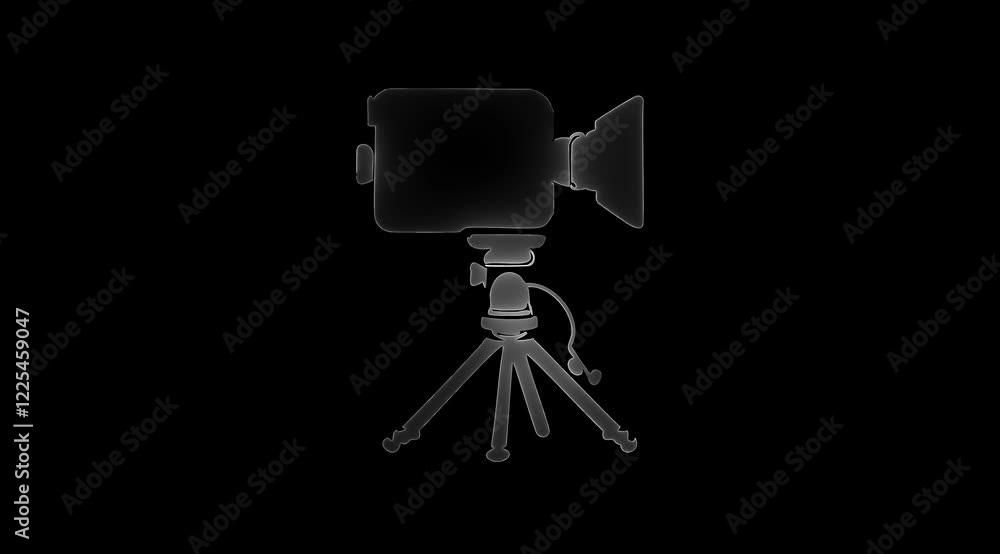 video camera icon animation with black background in glowing neon effect. video camera icon animation with black background in glowing neon effect.