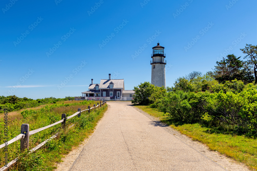 Lighthouse on Cape Cod, Highland Lighthouse, Massachusetts, USA.