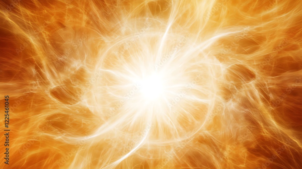 Naklejka premium Abstract Golden Energy Radiating Light