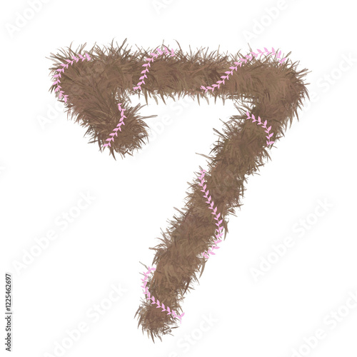 The bush that looks like the number 7 has a pink veneer surrounding it. photo