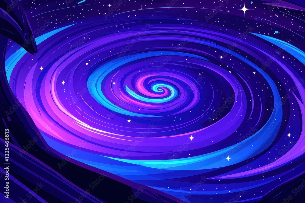 Abstract Swirling Galaxy in Vibrant Purple and Blue Tones Abstract Swirling Galaxy in Vibrant Purple and Blue Tones