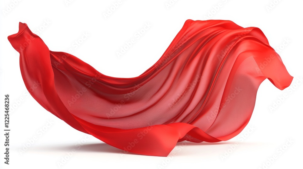 Isolated 3d red drapery cloth vector set. Flying from wind realistic silk curtain with drape. Luxury soft textile with wave and fold for theater show or event. Beautiful dynamic wavy velvet material Isolated 3d red drapery cloth vector set. Flying from wind realistic silk curtain with drape. Luxury soft textile with wave and fold for theater show or event. Beautiful dynamic wavy velvet material