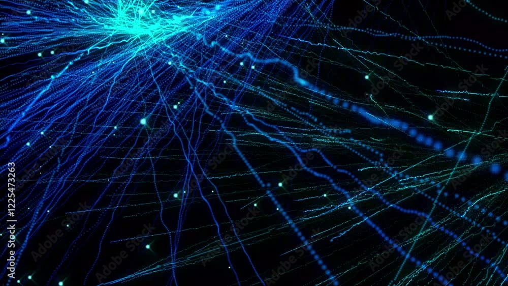 Abstract 3d Blue Storm Particles Animation Abstract 3d Blue Storm Particles Animation