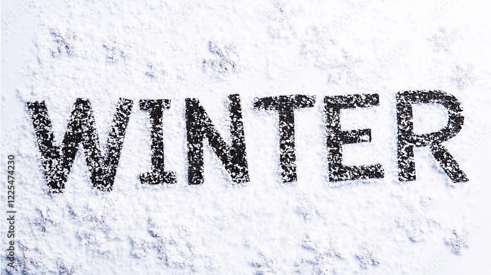 Winter Written in Snow: The word Winter Written in Snow: The word
