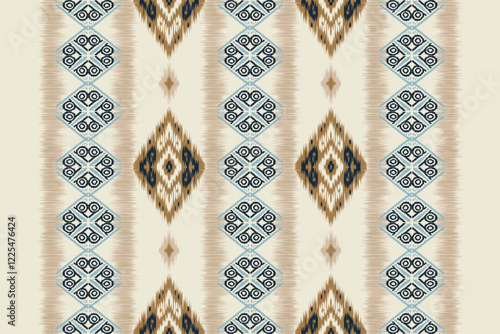 Seamless ikat patterns that combine tribal, indigenous and Aztec geometric embroidery. Perfect for graphic art, rug design, wallpaper, gift wrapping and clothing.