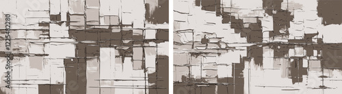 Modern abstract background inspired by strong contrasts of sepia and beige, textured with bold vertical streaks and layered designs, creating a dynamic modern aesthetic