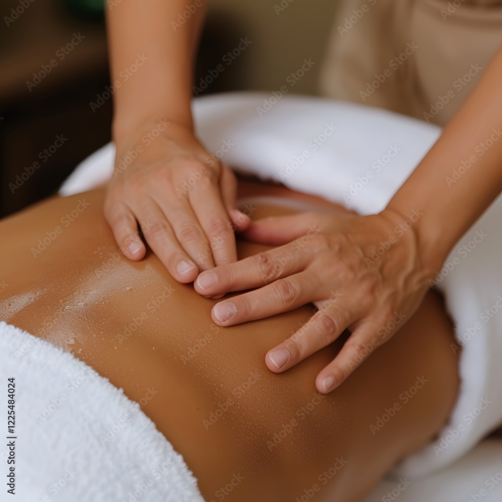 Spa back massage, lotion application, relaxation, resort, wellness Spa back massage, lotion application, relaxation, resort, wellness