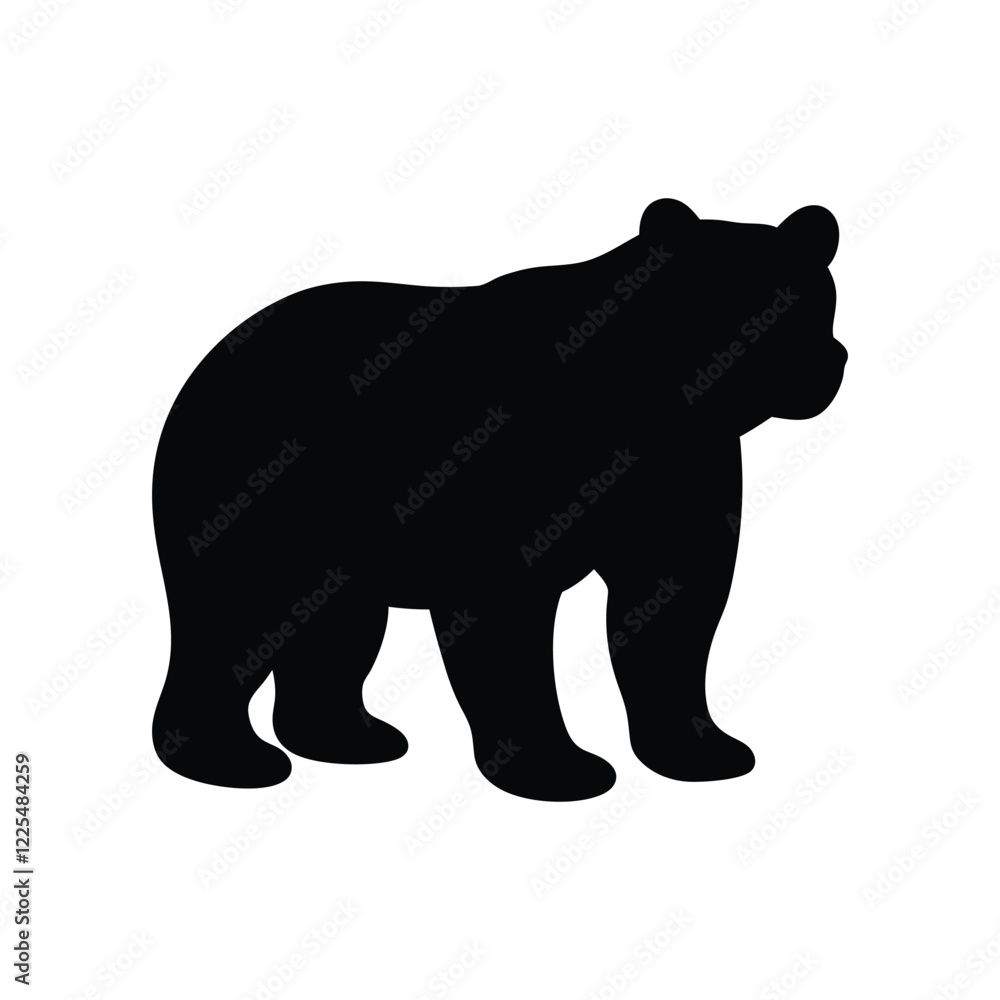 Obraz premium black bear isolated silhouette vector