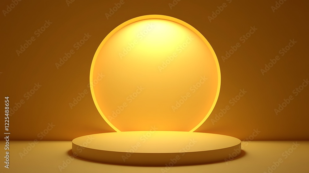 Yellow Oval Backdrop with Circular Platform Yellow Oval Backdrop with Circular Platform