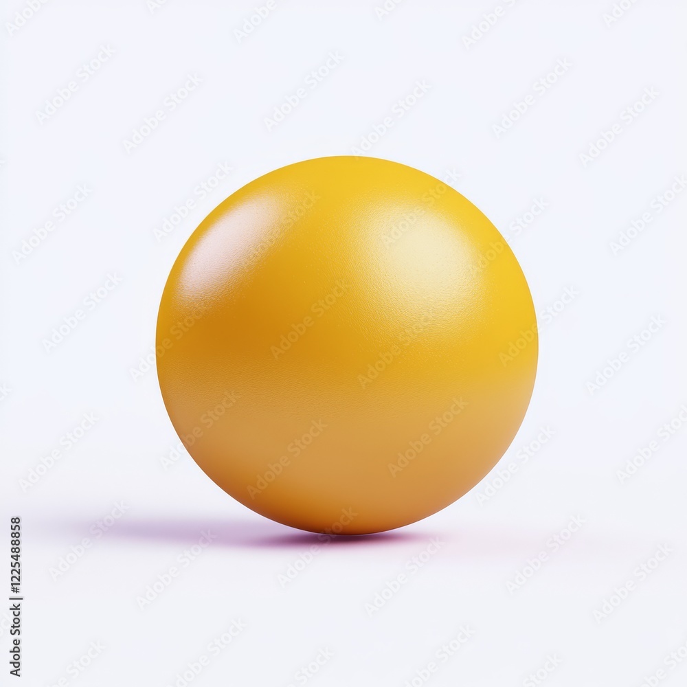 A smooth, glossy yellow sphere rests on a soft, light background, exuding a vibrant and cheerful aesthetic. A smooth, glossy yellow sphere rests on a soft, light background, exuding a vibrant and cheerful aesthetic.