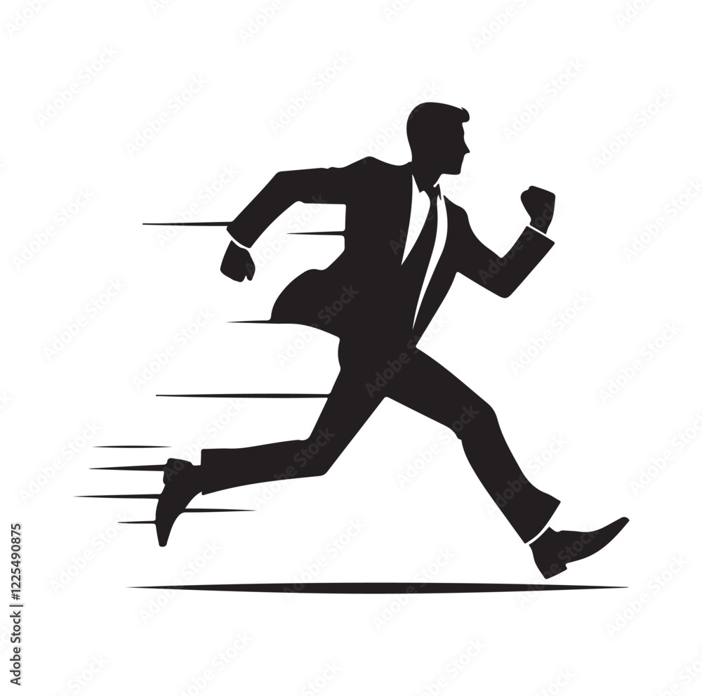 businessman running silhouette vector illustration businessman running silhouette vector illustration