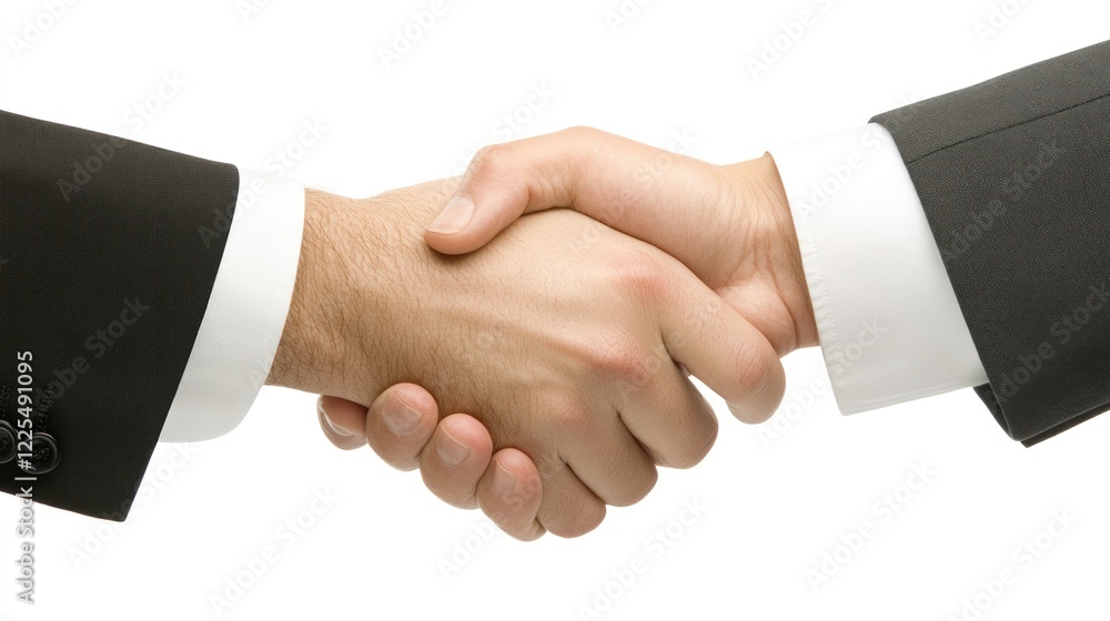 Two Businessmen Shake Hands In Agreement Two Businessmen Shake Hands In Agreement