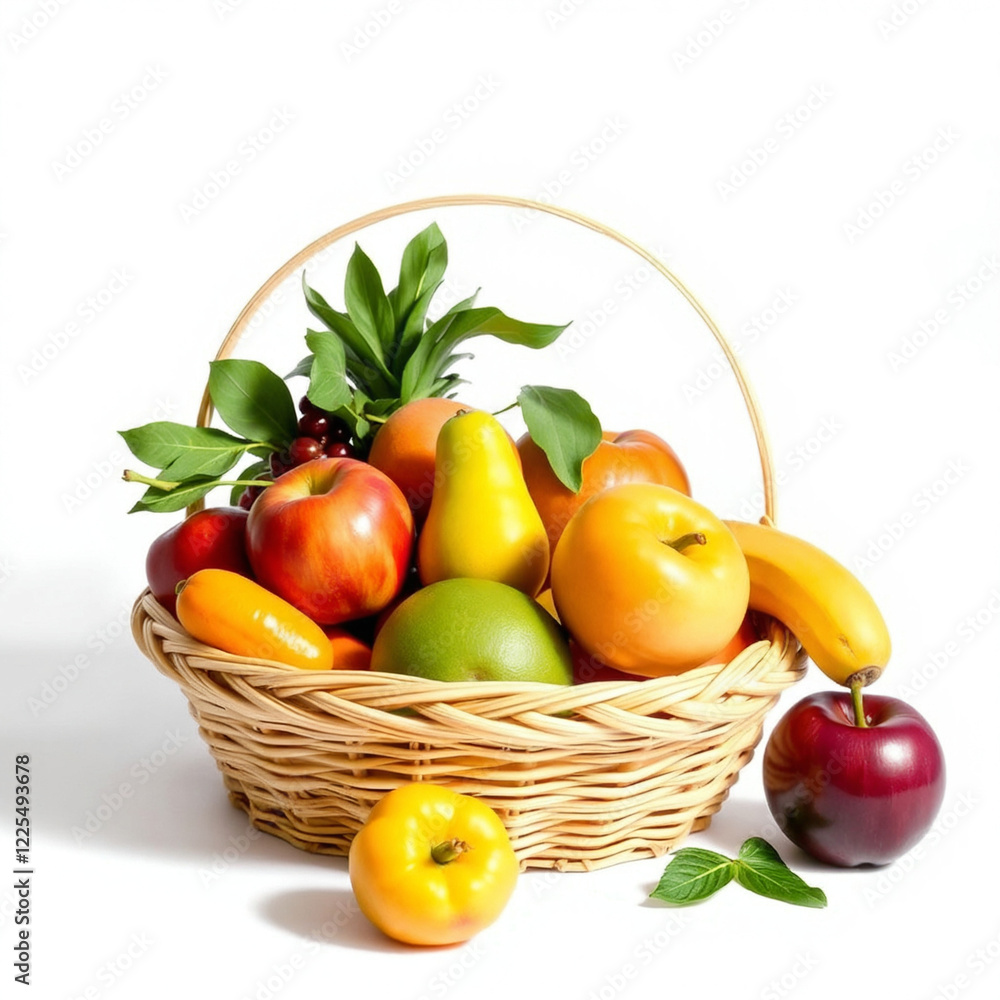 basket with fruits basket with fruits