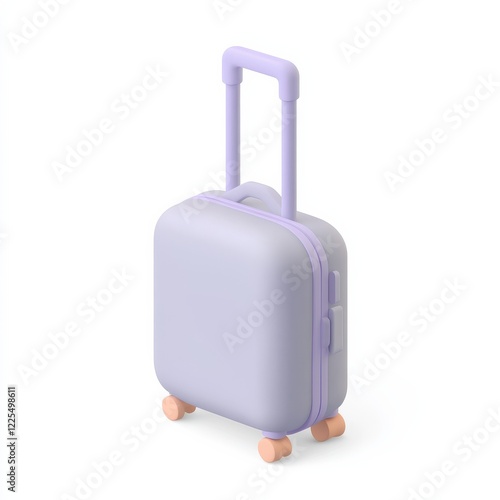 A sleek, pastel purple suitcase with a retractable handle and wheels, ideal for stylish travel and lightweight packing.