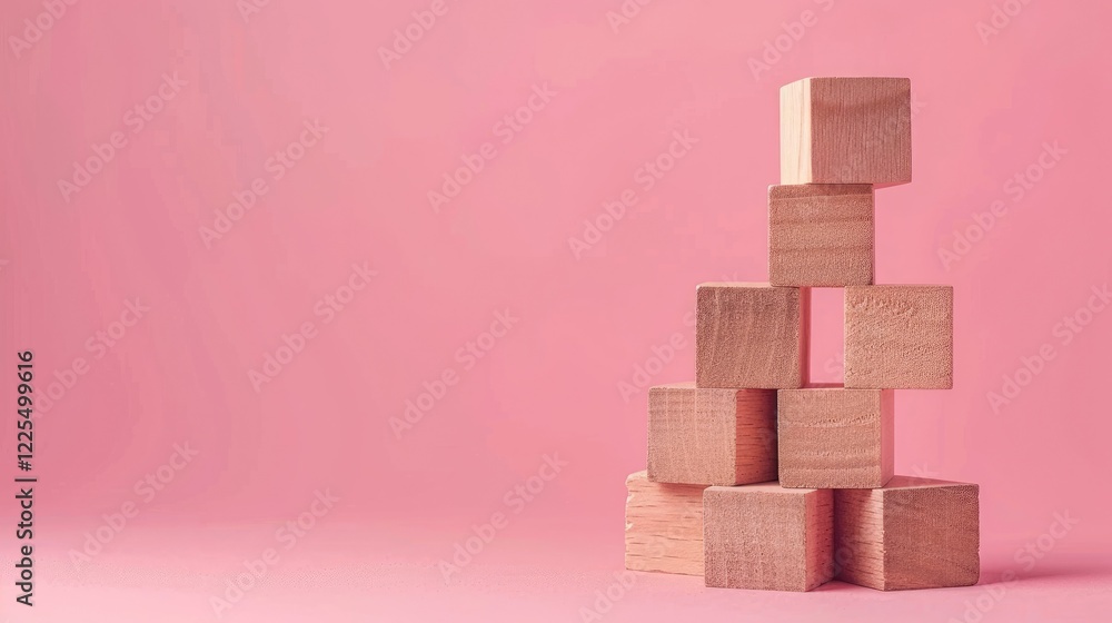 Wooden blocks with sneak peek message, pink background. Symbolic preview with empty space. Wooden blocks with sneak peek message, pink background. Symbolic preview with empty space.
