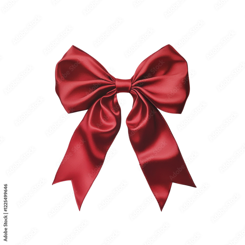 A red bow ribbon isolated on a white background, transparent, alpha background png A red bow ribbon isolated on a white background, transparent, alpha background png