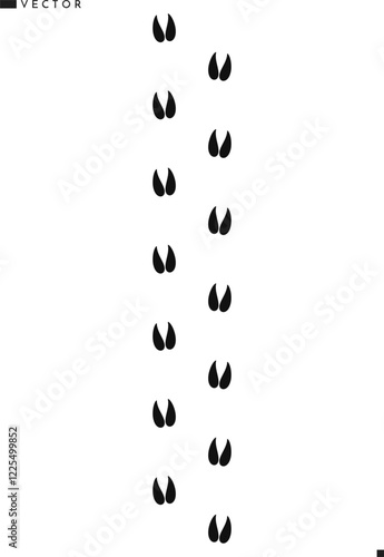 Sheep footprint silhouette. Animal footprint vector illustration 