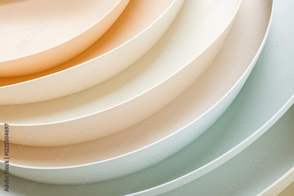 Soft pastel-colored nested bowls arranged in a harmonious pattern, showcasing subtle gradients and textures Soft pastel-colored nested bowls arranged in a harmonious pattern, showcasing subtle gradients and textures