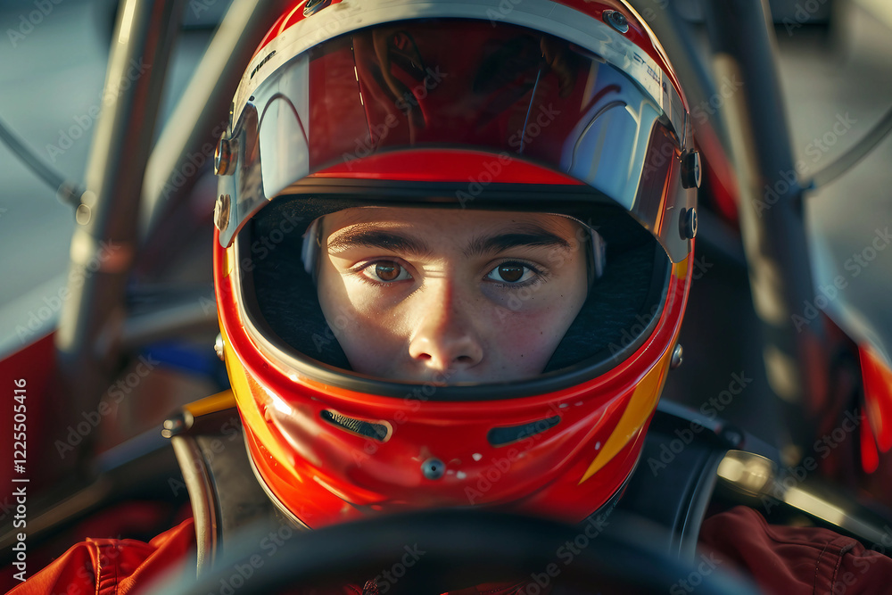 Professional racing team lineup in helmets and gear, showcasing unity and determination in motorsport, generative AI Professional racing team lineup in helmets and gear, showcasing unity and determination in motorsport, generative AI