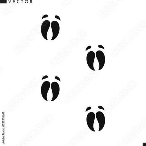 Pig paw print vector illustration 