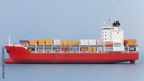 Cross Section of Cargo Ship Showing Internal Storage Layout