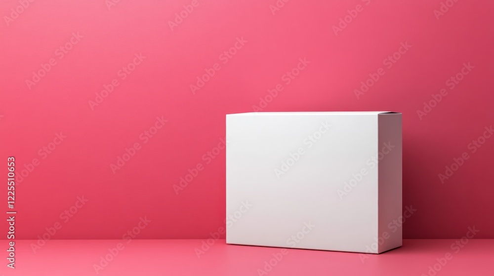 Blank White Box Against Pink Background Blank White Box Against Pink Background