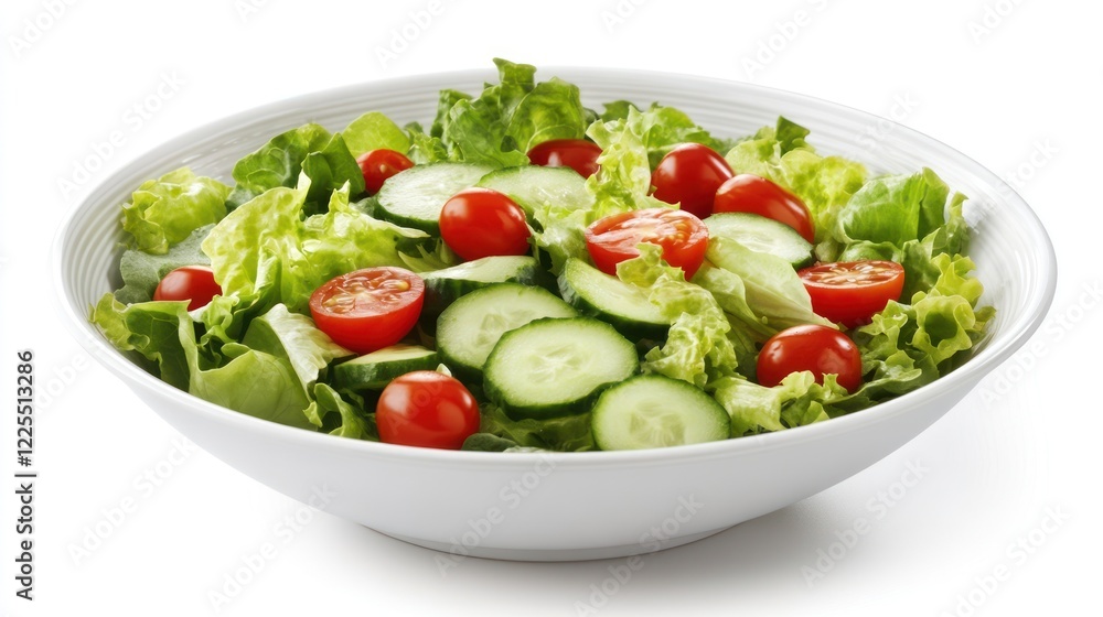 Fresh Green Salad with Tomatoes and Cucumbers Fresh Green Salad with Tomatoes and Cucumbers