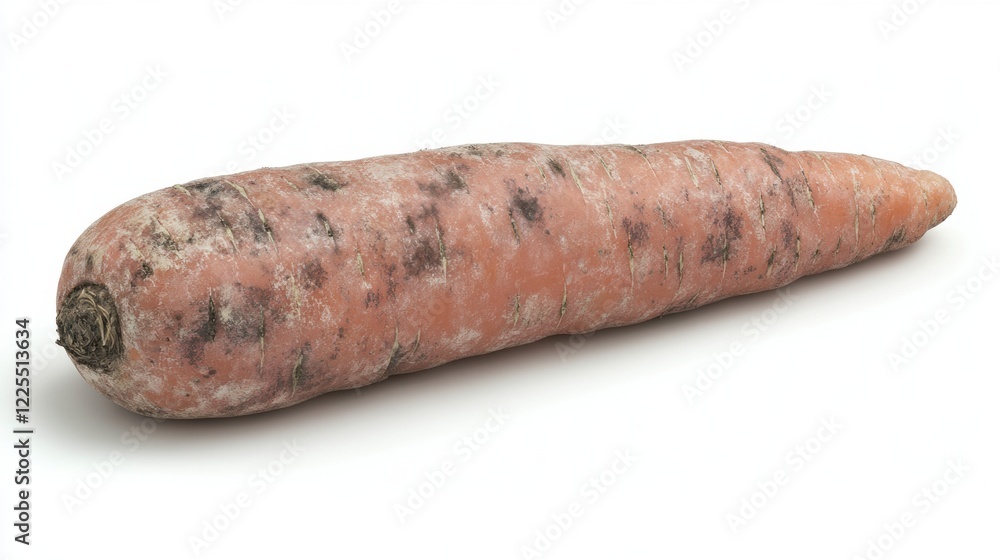 Dirty Old Carrot Isolated on White Dirty Old Carrot Isolated on White