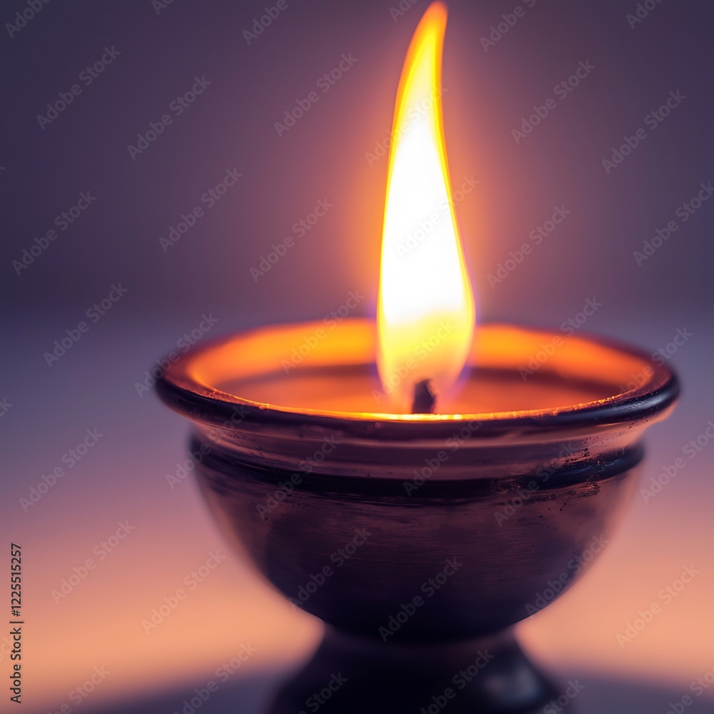 Burning Candle in Dark Room Burning Candle in Dark Room