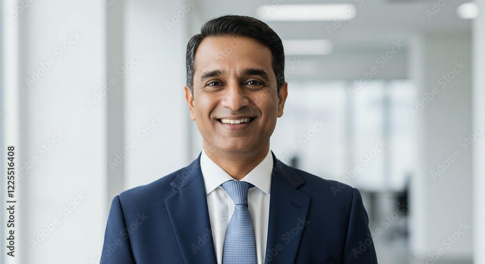 Confident Smiling Businessman in Modern Office Confident Smiling Businessman in Modern Office
