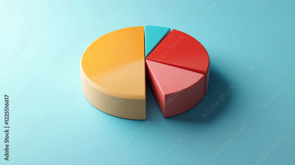 Obraz premium Colorful Three Dimensional Pie Chart Data Representation