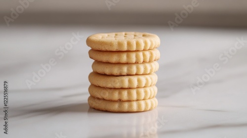 Wallpaper Mural A Stack of Plain Round Cookies on Marble Torontodigital.ca