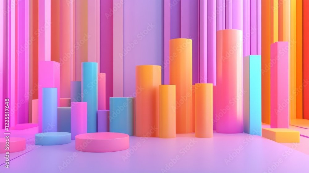 Colorful Cylinders and Prisms Abstract Background Colorful Cylinders and Prisms Abstract Background