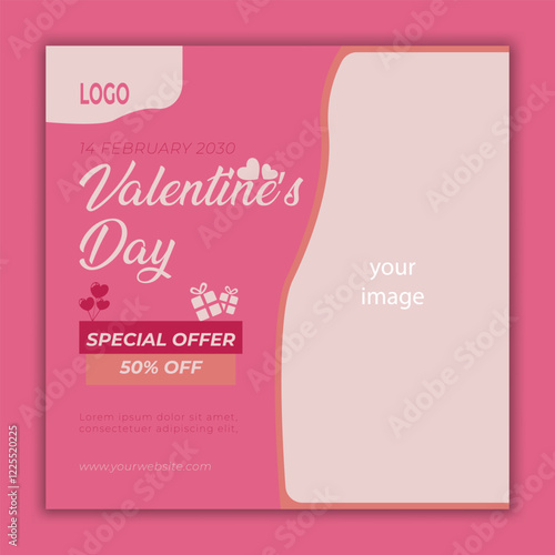 14 February Valentine's Day Special Offer banner template