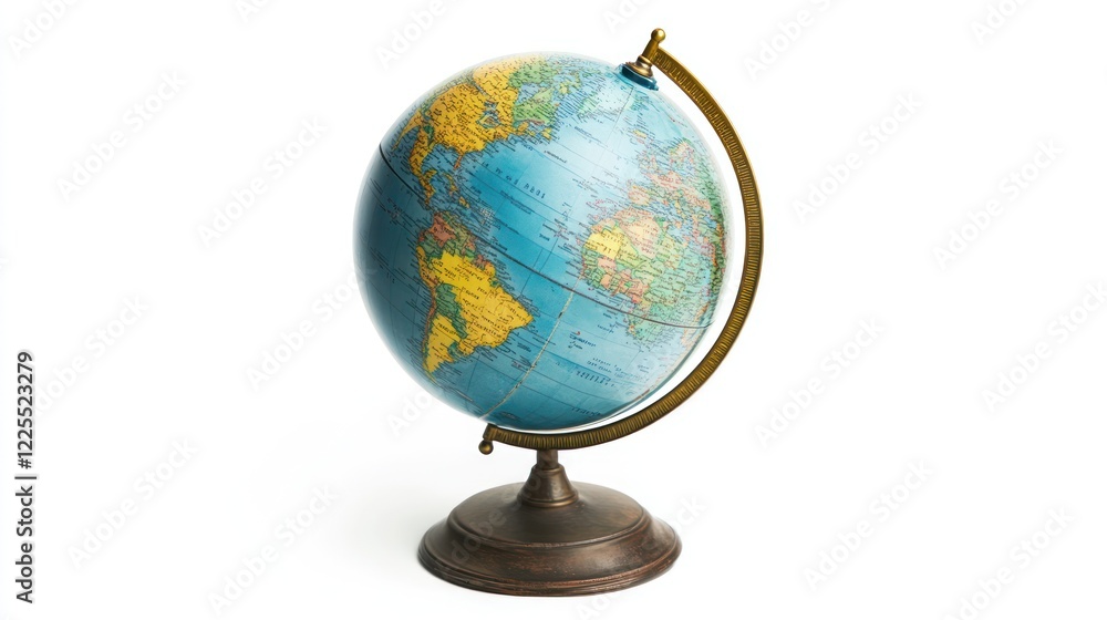 A classic world globe on a bronze stand A classic world globe on a bronze stand