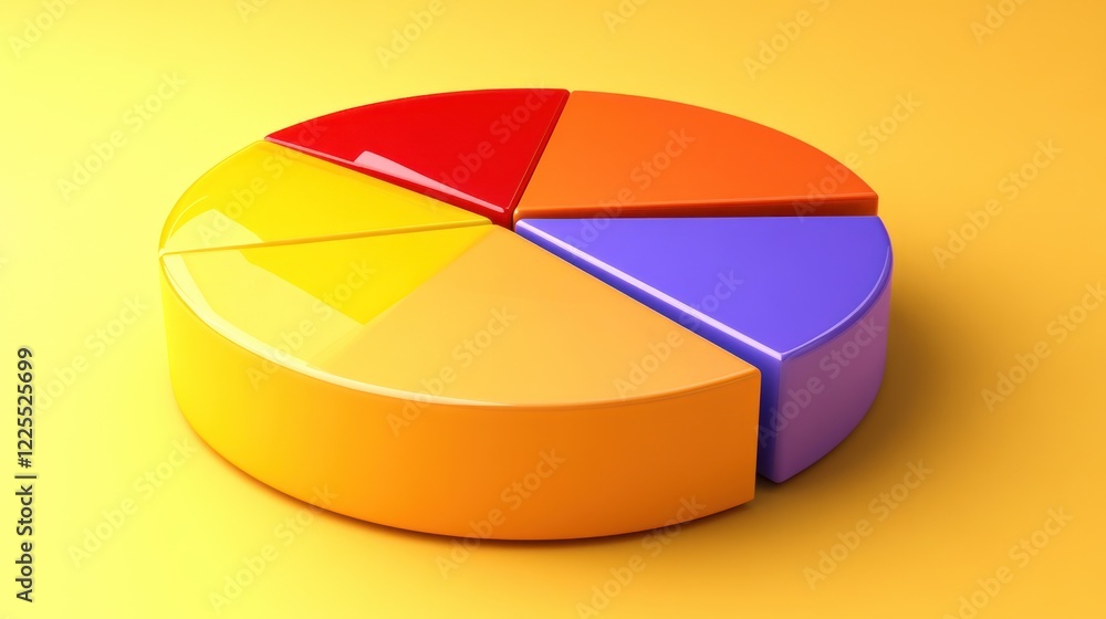 Fototapeta premium Colorful Three Dimensional Pie Chart Data Representation