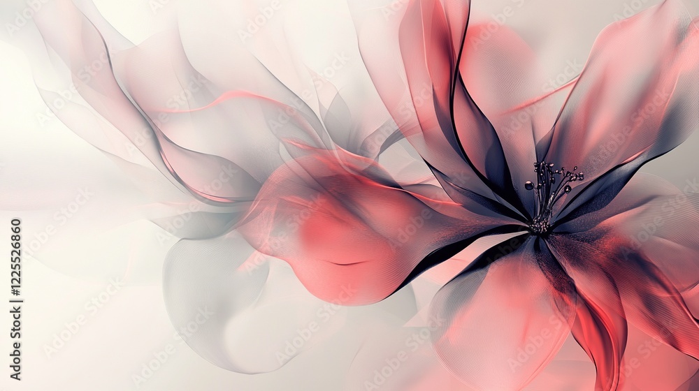 Abstract Red And Grey Flower Design Image Abstract Red And Grey Flower Design Image