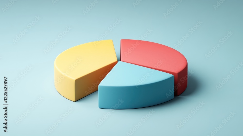 Three Dimensional Pie Chart Showing Data Segments Three Dimensional Pie Chart Showing Data Segments