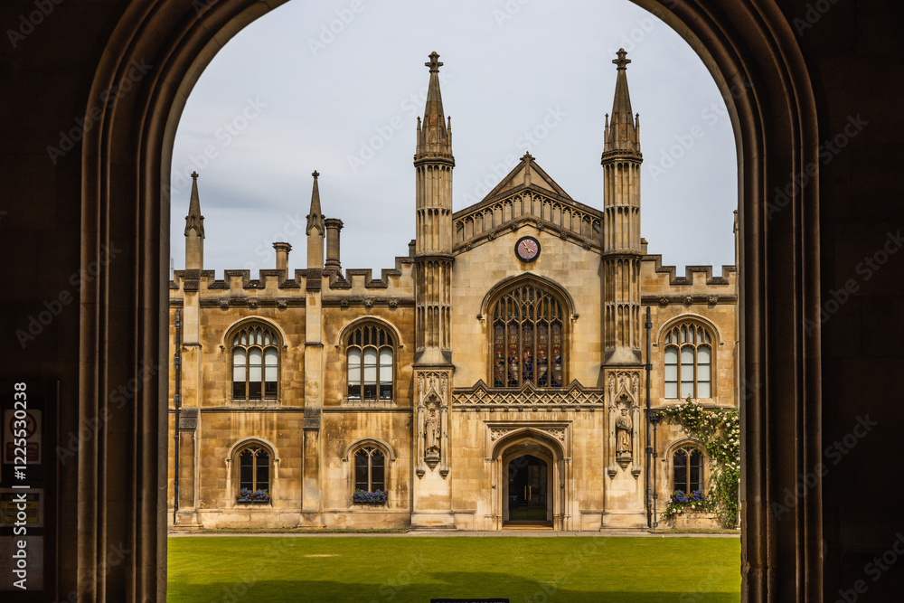Cambridge Architecture. College Courtyard Entrance Cambridge Architecture. College Courtyard Entrance