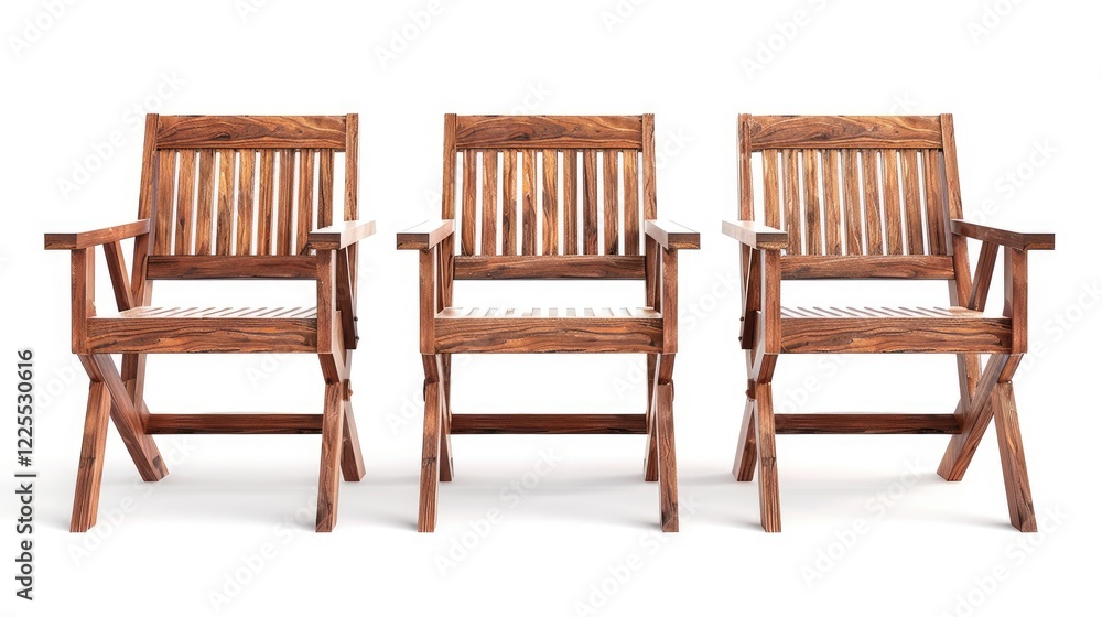 Wooden chairs isolated on white with clipping path Wooden chairs isolated on white with clipping path