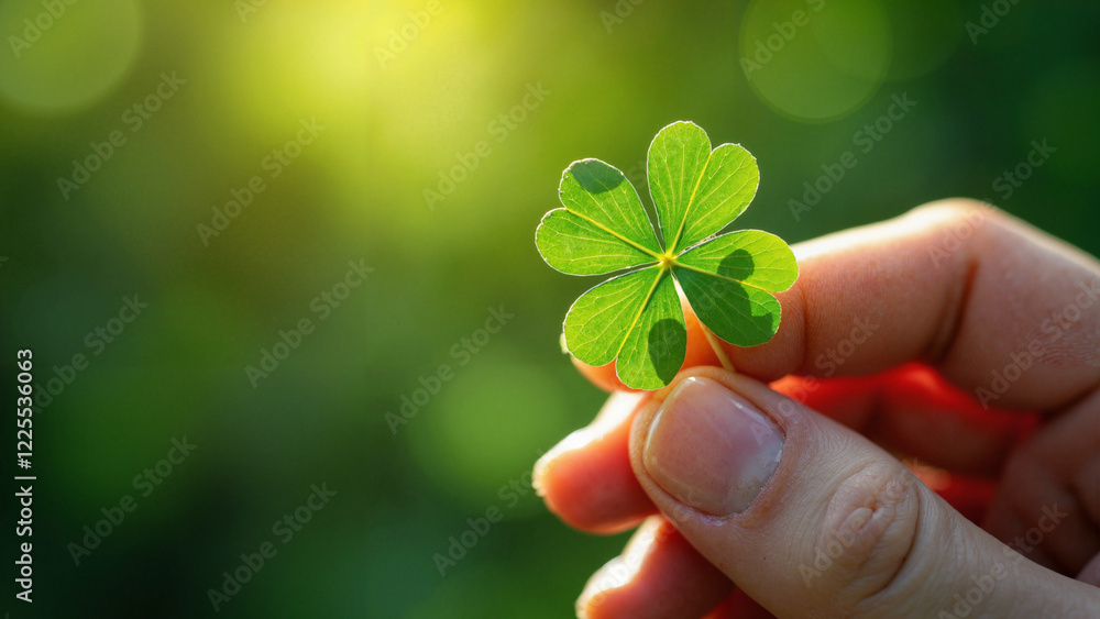 Rare Four-Leaf Clover in Hand: Symbol of Luck for Marketing, Wellness, and Inspirational Content Rare Four-Leaf Clover in Hand: Symbol of Luck for Marketing, Wellness, and Inspirational Content