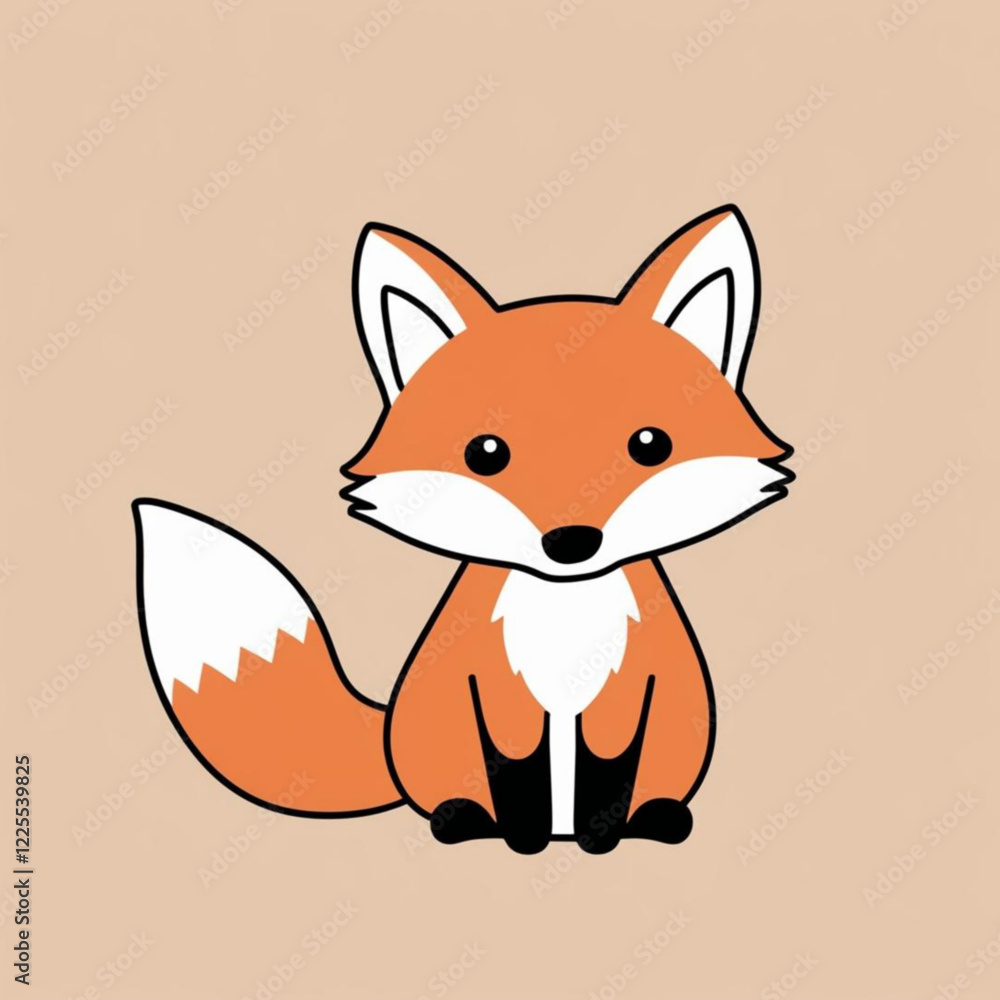 Obraz premium red fox cartoon