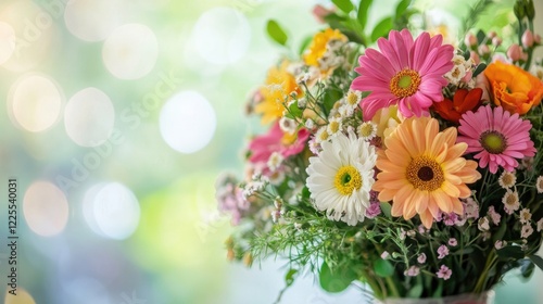 Wallpaper Mural A colorful bouquet of mixed wildflowers with a soft bokeh background, highlighting the intricate details Torontodigital.ca