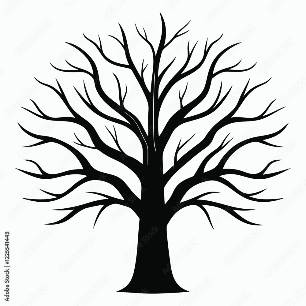Haunting Dead Tree Vector Silhouette Vector Illustration on a white background Haunting Dead Tree Vector Silhouette Vector Illustration on a white background