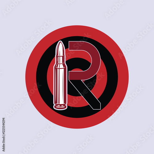 R shooting range target logo