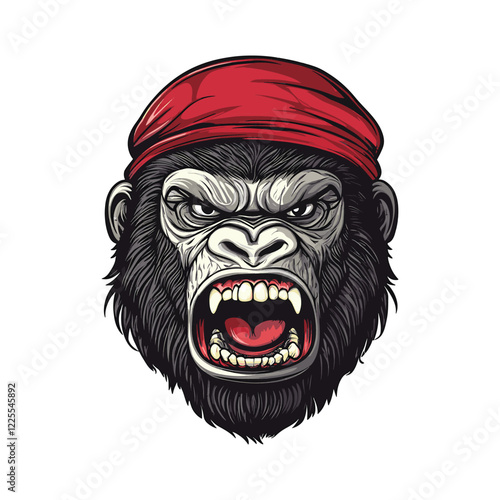 Angry gorilla mascot logo desain. Gorilla Mascot Logo Design Vector illustration