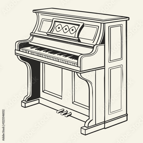 piano vector image on white background 