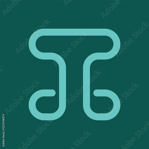  T letter alphabet unique logo design