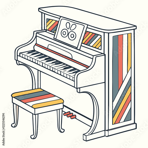 piano vector image on white background 